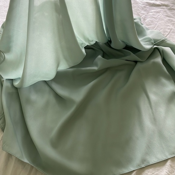 BCBG Generation Sleeveless Dusty Blue Chiffon Dress With Gem Beads, Size L - Picture 13 of 16